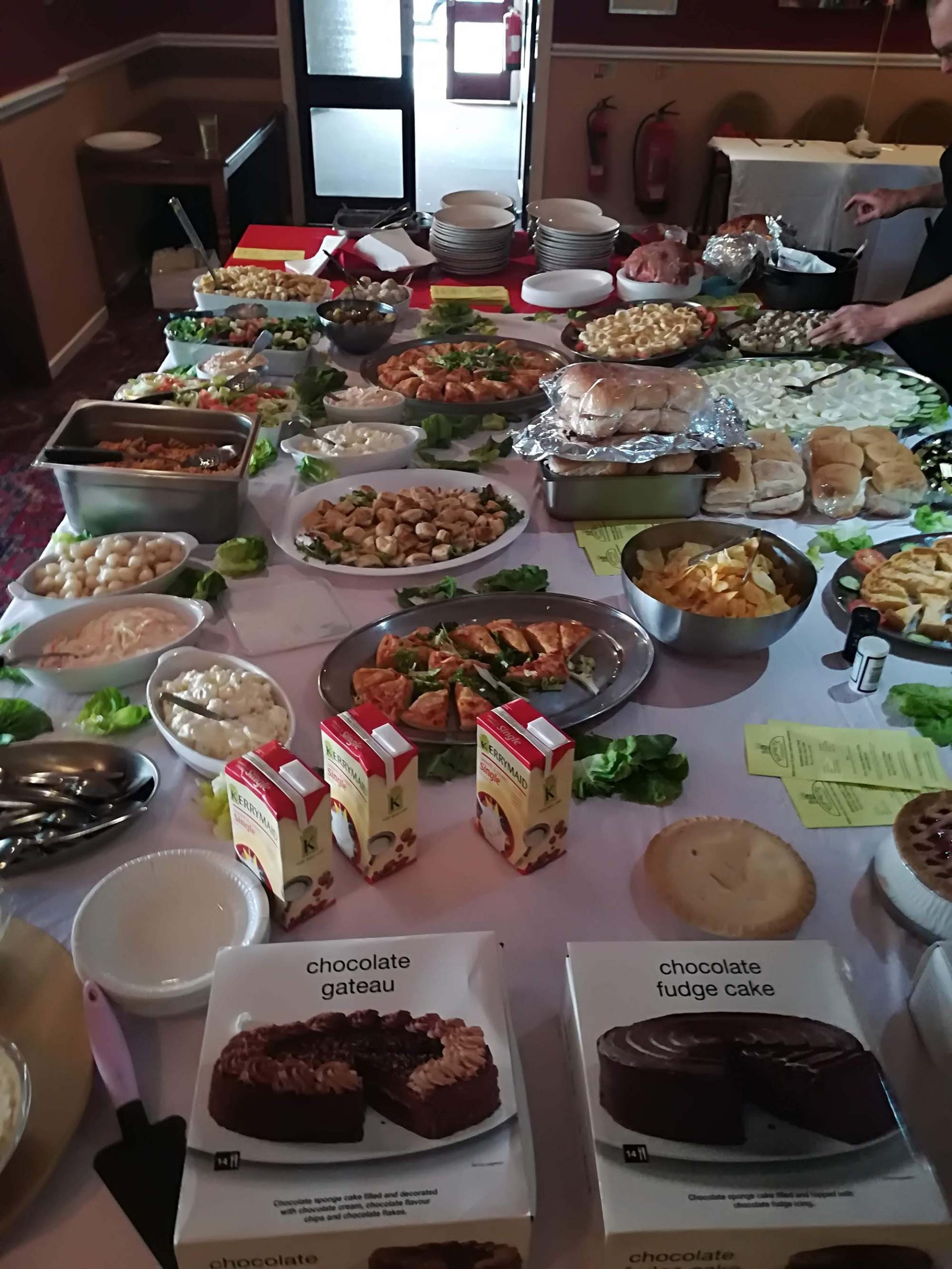 table spread at a catering event